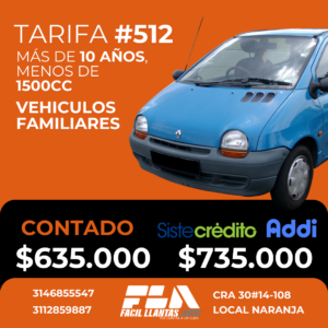 SOAT para Carro, menos de 1500cc y mas de 10 años