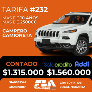 SOAT para Camioneta, mas de 2500cc y mas de 10 años