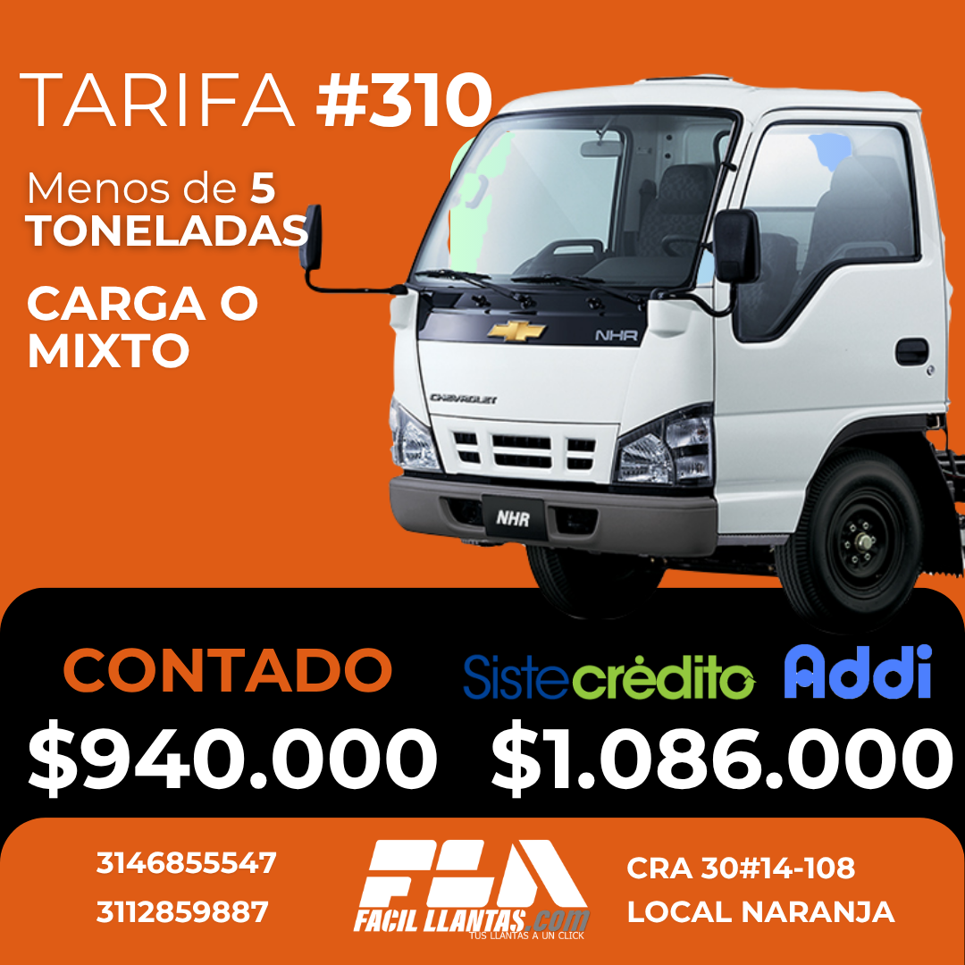 SOAT para Vehiculo de Carga o Mixto, con capacidad de menos de 5 toneladas
