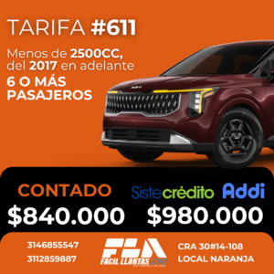 SOAT para Vehiculo de 6 o mas pasajeros, menos de 2500cc y menos de 10 años