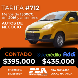 SOAT para Autos de negocios, menos de 1500cc y mas de 10 años