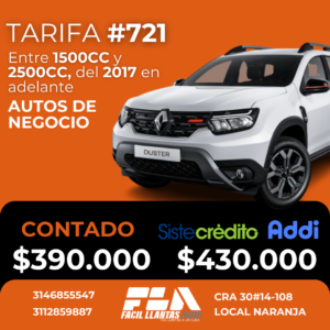 SOAT para Autos de negocios, entre 1500cc y 2500cc, menos de 10 años
