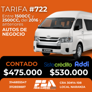 SOAT para Autos de negocio, entre 1500cc y 2500cc, mas de 10 años