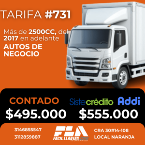 SOAT para Auto de negocios, mas de 2500cc y menos de 10 años
