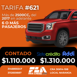 SOAT para Vehiculo de 6 o mas pasajeros, de mas de 2500cc y menos de 10 años